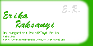 erika raksanyi business card